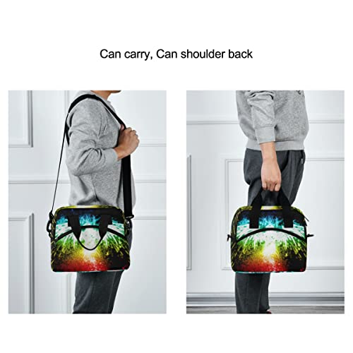 Fireworks Phoenix Lunch Bag Insulated Lunch Box for Women Men Tote Bag with Detachable Shoulder Strap for Office School Picnic Hiking