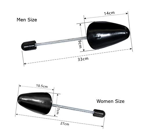 Bamboopack 2 Pairs Practical Adjustable Length Men Shoe Tree Stretcher Shoe Boot Shoe Shaper Support Holder(Black)