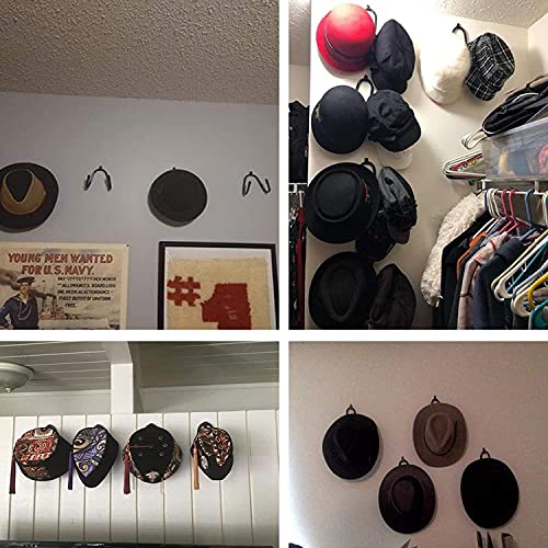 Pmsanzay Cowboy Hat Rack Hat Holder Hat Organizer Hat Display Hat Hooks Hat storage Hat Wall Mount - Easy to Install - Screws Included - Easily Adjustable - Fit Any Hat - 2 Pack