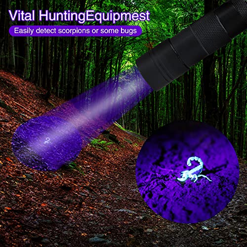 SEVENKA Black Light Flashlight, 2 Pack 12 LED UV Blacklight Flashlight, 395nm Handheld Mini Torch Light, Professional Urine Detector for Dog Pet Urine Stains, Bed Bugs and Scorpions.