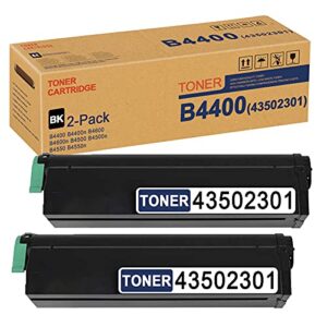 b4400 43502301 toner cartridge (black,2 pack) replacement for oki b4400 b4400n b4600 b4600n b4500 b4500n b4550 b4550n toner kit printer