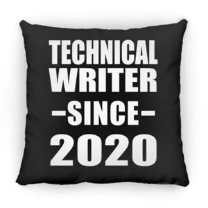 designsify technical writer since 2020, 12 inch throw pillow black decor zipper cover with insert, gifts for birthday anniversary christmas xmas fathers mothers day