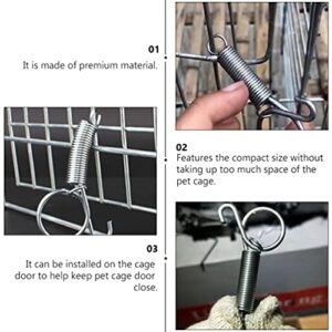 Hemobllo 10PCS Metal Finger Spring Latch Hook for Fixing Pet Cage Door for Wire Rabbit Cages Doors Bunnies Rodents Hamsters Squirrels Birds