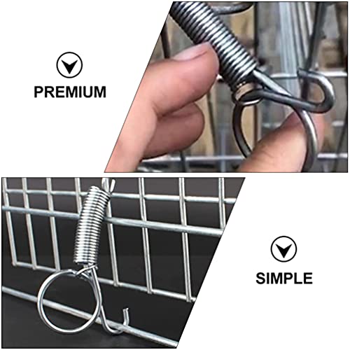 Hemobllo 10PCS Metal Finger Spring Latch Hook for Fixing Pet Cage Door for Wire Rabbit Cages Doors Bunnies Rodents Hamsters Squirrels Birds