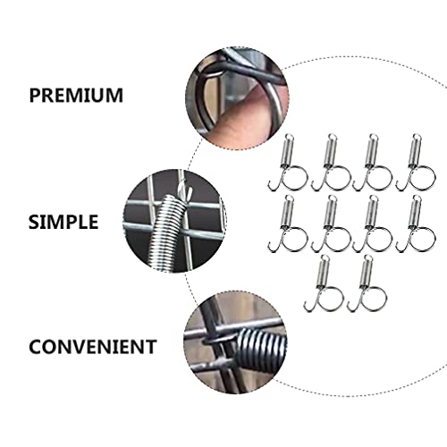 Hemobllo 10PCS Metal Finger Spring Latch Hook for Fixing Pet Cage Door for Wire Rabbit Cages Doors Bunnies Rodents Hamsters Squirrels Birds