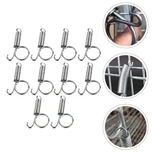 Hemobllo 10PCS Metal Finger Spring Latch Hook for Fixing Pet Cage Door for Wire Rabbit Cages Doors Bunnies Rodents Hamsters Squirrels Birds