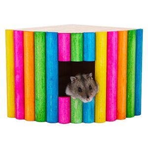 hamster wooden house chewable hideout hut resting place (size: 5.1 x 5.1 x 4.7 inch)
