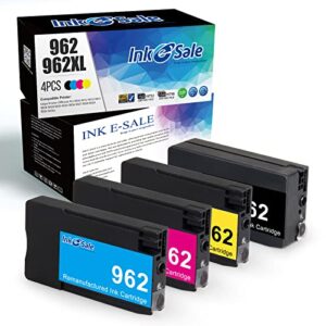 ink e-sale remanufactured 962 ink cartridge replacement for hp 962 962xl ink cartridge 4-pack for use with hp officejet pro 9010 9012 9014 9015 9016 9018 9020 9025 9026 902x printer