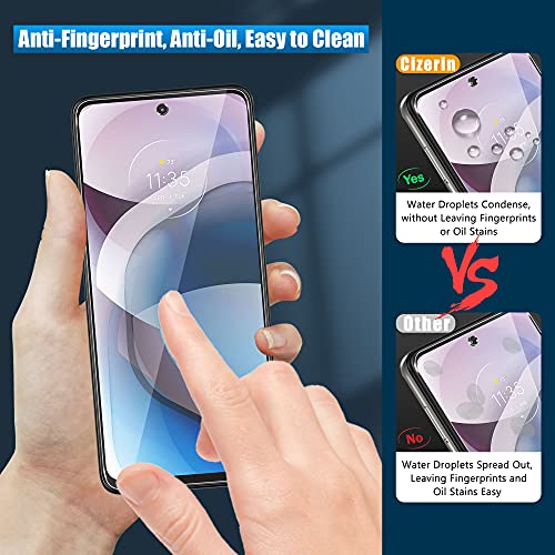 Cizerin [2+2 Pack] Tempered Glass Screen Protector for Motorola Moto One 5G Ace/ 5G UW Ace/G 5G- and Camera Lens Protector - Anti-fingerprint - Shatter Proof - 【Not for Moto One 5G/One 5G UW】