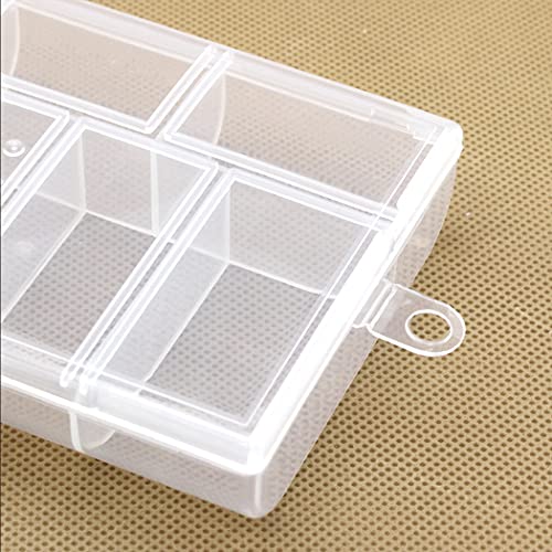 TsuenWan 6 Grids Plastic Organizer Box Storage Container Jewelry Box for Beads Art DIY Crafts Jewelry Fishing Tackles