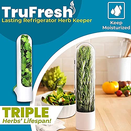 YXYYW Herb Saver Best Keeper for Freshest Produce, Lasting Refrigerator Herb Keeper, Containers, Clear Herb Savor Pod, Herb Storage Container for Cilantro Mint Asparagus (2PCS)