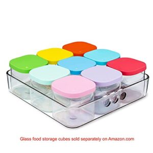 Yumbox Chop Chop Clear Square Serving Tray - Coordinate with Yumbox Chop Chop Food Prep Collection