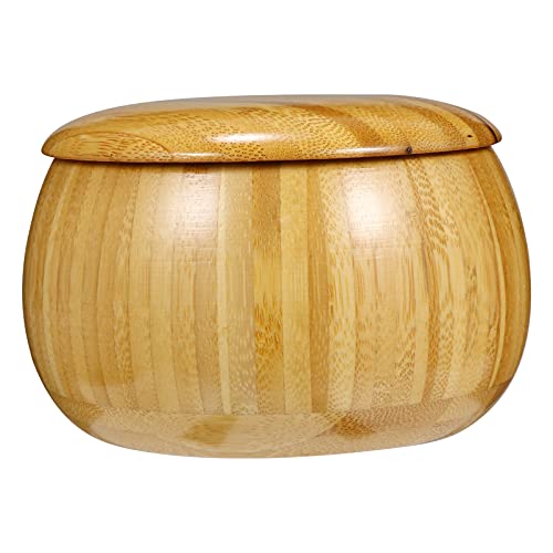 Cabilock Wooden Yarn Storage Bowl Wooden Knitting Bowls Crochet Yarn Holder Knitting Container Knitting Crochet Accessories with Lid