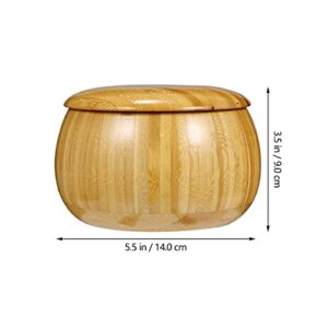 Cabilock Wooden Yarn Storage Bowl Wooden Knitting Bowls Crochet Yarn Holder Knitting Container Knitting Crochet Accessories with Lid