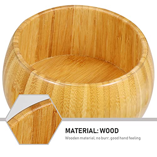 Cabilock Wooden Yarn Storage Bowl Wooden Knitting Bowls Crochet Yarn Holder Knitting Container Knitting Crochet Accessories with Lid