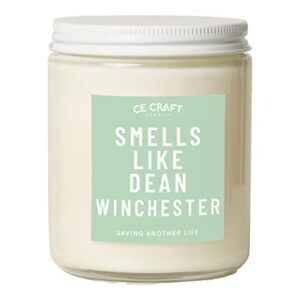 ce craft - smells like dean winchester scented candle – flannel musk all-natural soy wax candle – gift for her, celebrity prayer candle, 8 oz candle