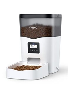 ymiko automatic cat feeder, cat food dispenser with voice recorder, timed small pet feeder with programmable timer, 1-4 meals per day, 3l/12.7 cups capacity