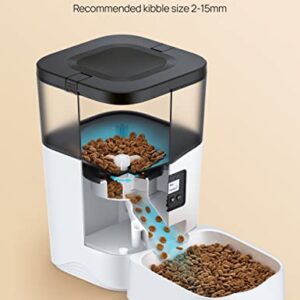 Ymiko Automatic Cat Feeder, Cat Food Dispenser with Voice Recorder, Timed Small Pet Feeder with Programmable Timer, 1-4 Meals Per Day, 3L/12.7 Cups Capacity