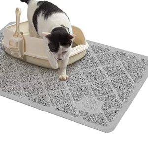 niubya premium cat litter mat, litter box mat with non-slip and waterproof backing, litter trapping mat soft on kitty paws and easy to clean, cat mat traps litter from box
