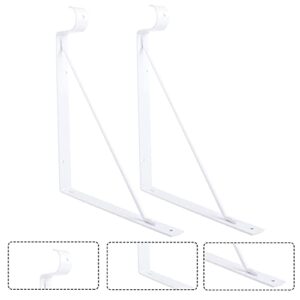 Eau 4 Packs of White Heavy Duty Closet Shelf and Rod Bracket, Closet Shelf Bracket with Rod Support Great for Both Shelf Storage and Closet Rod