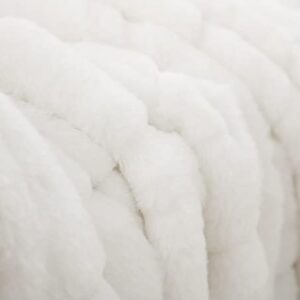 Ultra Soft Reversible Faux Fur Throw, Fluffy Blanket for Winter Sofa Couch, Cuddly & Warm(50"x 60", White)