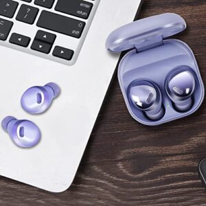 SOULWIT Memory Foam Ear Tips Replacement [with Mesh] for Samsung Galaxy Buds Pro, 3 Pairs Noise Isolation Earbuds Eartips with Portable Storage Case (Violet,S/M/L)