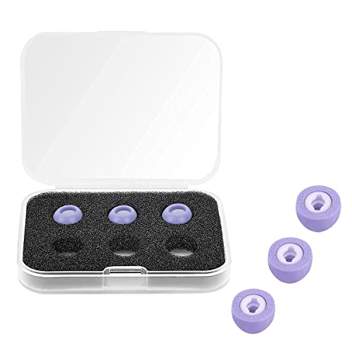 SOULWIT Memory Foam Ear Tips Replacement [with Mesh] for Samsung Galaxy Buds Pro, 3 Pairs Noise Isolation Earbuds Eartips with Portable Storage Case (Violet,S/M/L)