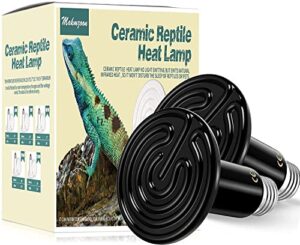 makmzoon 2-pack ceramic heat emitter,100w reptile heat lamp bulb,reptile heat lamp ceramic heater for reptile,brooder chicken coop chameleon turtle birds snakes