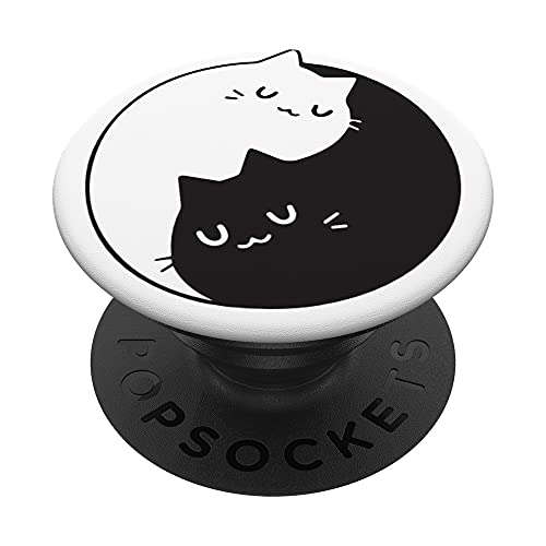 Cats yin and yang peace balance symbol PopSockets Swappable PopGrip