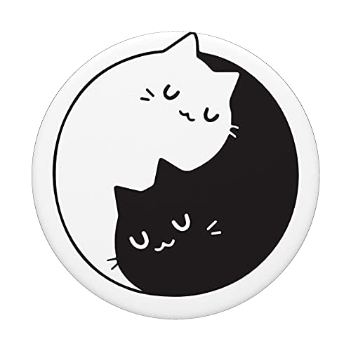 Cats yin and yang peace balance symbol PopSockets Swappable PopGrip