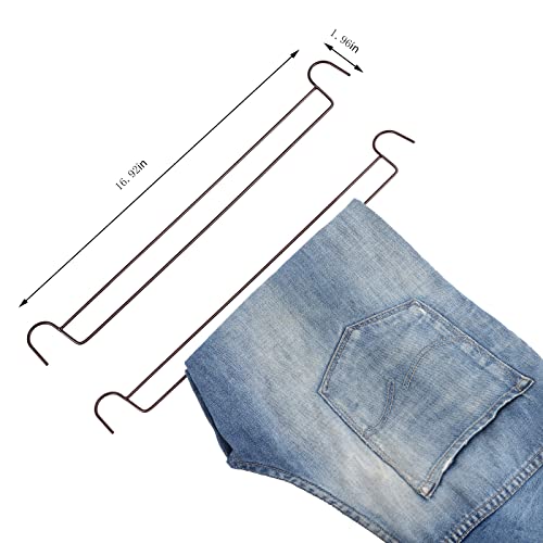 Pant Hangers for Rolling Pants Trolley 20 PCS, Bronze (Only Hangers)