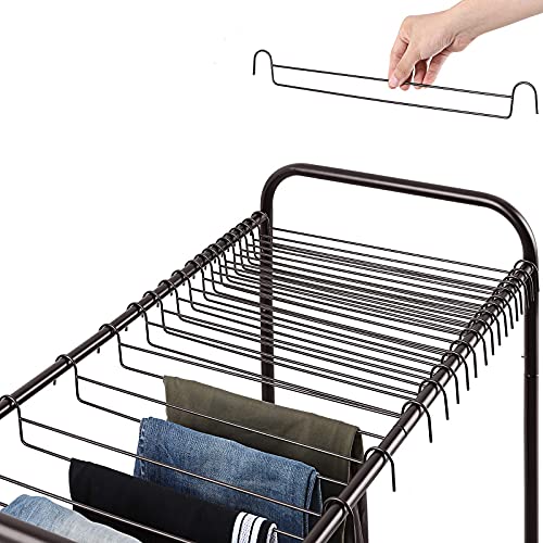 Pant Hangers for Rolling Pants Trolley 20 PCS, Bronze (Only Hangers)