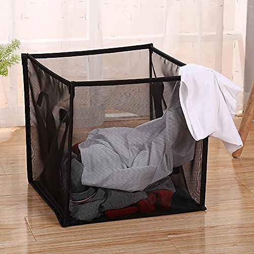 SOUJOY 3 Pack Popup Laundry Hamper, Collapsible Mesh Laundry Baskets with Handles, Foldable Clothes Hamper, Easy to Open, Portable for Laundry Storage, Kids Toy, College Dorm or Travel