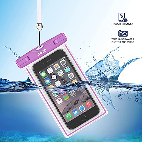 JOTO Universal Waterproof Pouch Cellphone Dry Bag Case Bundle with Universal Waterproof Case for Phones up to 7.0"