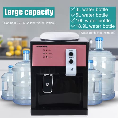 Countertop Water Dispenser - Electric Hot and Cold Water Cooler Dispenser for Home Office Use 110V Hot/Cold Top Loading Countertop Water Cooler Dispenser (Rose Gold)