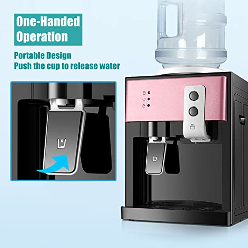 Countertop Water Dispenser - Electric Hot and Cold Water Cooler Dispenser for Home Office Use 110V Hot/Cold Top Loading Countertop Water Cooler Dispenser (Rose Gold)