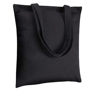 canvas tote bag. 6|12|16 bags thickening series of grocery blank canvas bags suitable for diy gifts, heavy duty, promotions, black, 12-pack