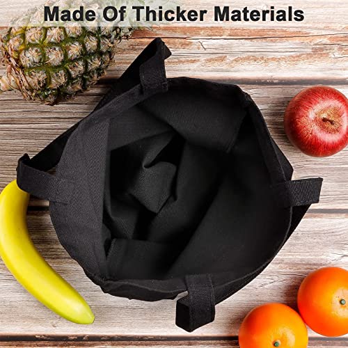 Canvas Tote Bag. 6|12|16 Bags Thickening Series of Grocery Blank Canvas Bags Suitable for DIY gifts, Heavy Duty, Promotions, Black, 12-Pack