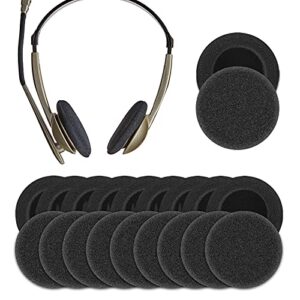 geekria 10 pairs 2 inch (50mm) quickfit foam replacement ear pads for akg koss logitech plantronics rapoo sennheiser sony headphones earpads, headset ear cushion repair parts (black)