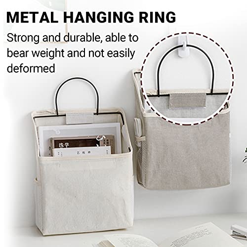 Big Pocket Wall Hanging Storage Organizer Bag, Soying Big Pocket Fabric Hanging Storage Basket Organizer Box for Home Kitchen Closet Bathroom (2Pack-B)