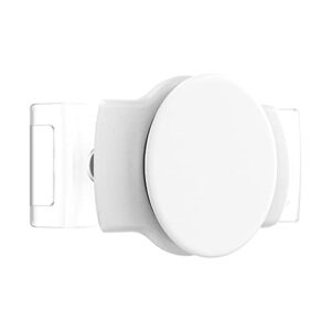 popsockets phone grip slide for phones and cases, sliding phone grip with expanding kickstand, square edges - white