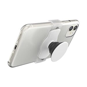 PopSockets Phone Grip Slide for Phones and Cases, Sliding Phone Grip with Expanding Kickstand, Square Edges - White