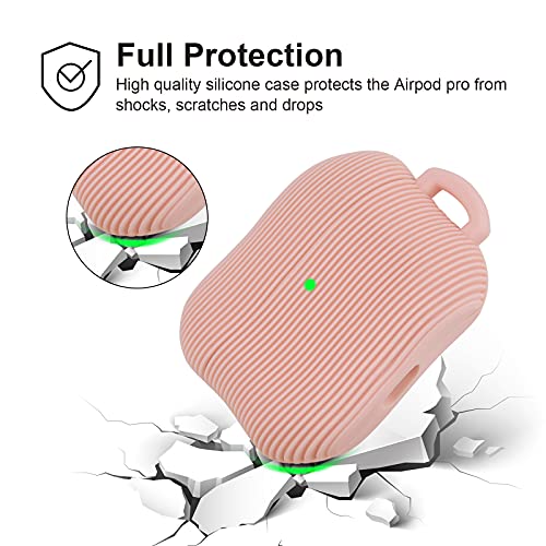 Case for Airpods Pro, Filoto Airpod Pro Cover for Women Girls, Cute Apple Air Pods 3 Case Silicone Protective Wireless Charging Case Accessories Keychain with Pompom (Pink)