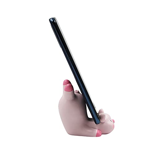 LEOMOSTE Cute Lovely Pink Pig Cell Phone Stand Holder Desktop Tablet Office Decor Home Ornament, Compatible with 4-8inch Smartphone