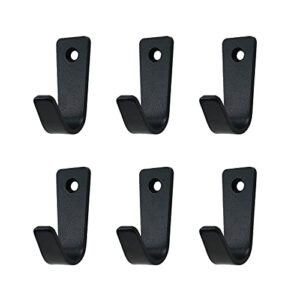 savagrow 6pcs single hole wall mounted j-type clothes hook small hooks for hanging cup,coat,hat,bag,towels with screw, black