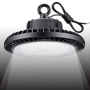 qmix led high bay light 150w 22,500lm ufo high bay light dlc/etl listed, 5000k daylight, 600w mh replacement, commercial bay lighting non-dimmer