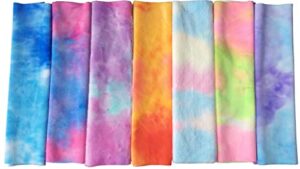 longshine-us 7pcs 12 x 12 inch handmade diy fabric tie dye crystal velvet short plush decorative cloth jewelry cloth toy cloth fabric sheet pack diy craft patchwork sewing squares assorted colors