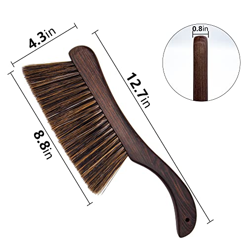 VMVN Bed Brush Hand Broom for Cleaning,Soft Bristles Dusting Brush,Counter Duster with Wooden Handle,Comfort for Car,Bed,Couch,Draft,Furniture,Clothes,13 inch Length