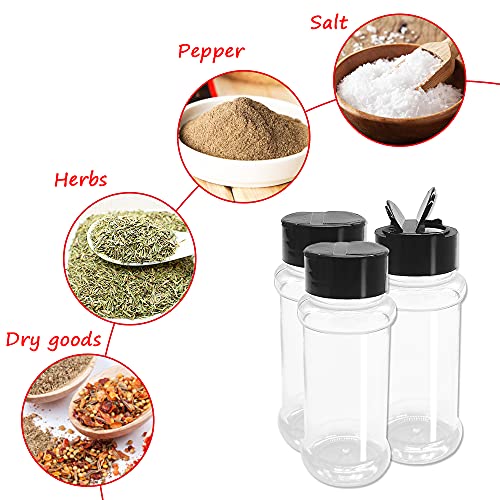 16 Pcs Plastic Spice Jars 3.5oz/100ml,Empty Seasoning Storage Containers,Clear Reusable Shaker Bottles with Black Cap for Spice,Pepper,Herbs