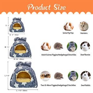 GINIDEAR Guinea Pig Bed, Guinea Pig Hideout House Accessories Warm Bed for Small Animals Hamsters Chinchillas Dwarf Bunnies Hedgehogs. M, Grey Stars.